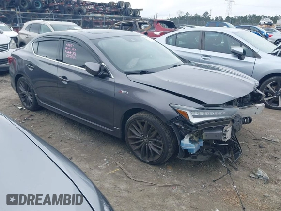 2019 Acura ILX w/Premium/A-Spec Pkg with VIN 19UDE2F8XKA003563, listed as a IAAI auction lot 41565914 with 49,960 mi miles. Bid and sale history available at carsss.com. Image 1.