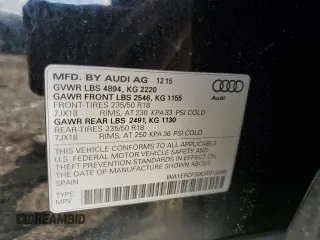 2016 Audi Q3 Premium Plus with VIN WA1EFCFS9GR013389, listed as a Copart auction lot 50826175 with 70,716 mi miles and Salvage title. Bid and sale history available at DreamBid. Image 13.