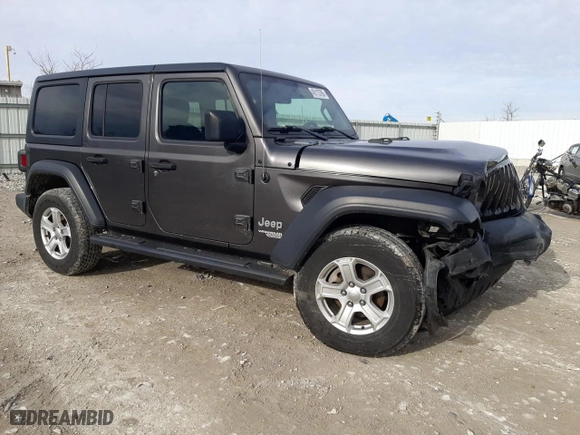 2018 Jeep Wrangler Unlimited Sport S with VIN 1C4HJXDG9JW135668, listed as a Copart auction lot 45113785 with 97,538 mi miles and Salvage Title. Bid and sale history available at carsss.com. Image 4.