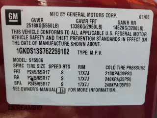2006 GMC Envoy SLT with VIN 1GKDS13S762259102, listed as a Copart auction lot 79233224 with 125,404 mi miles and Salvage Title. Bid and sale history available at carsss.com. Image 13.