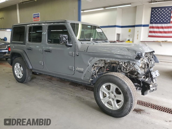 2021 Jeep Wrangler Unlimited Sport S with VIN 1C4HJXDN0MW616430, listed as a Copart auction lot 55697425 with 84,109 mi miles and Salvage title. Bid and sale history available at DreamBid. Image 4.