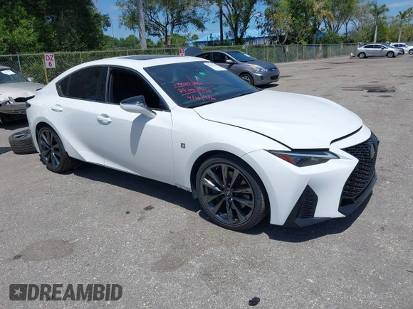 2021 Lexus IS 350 F Sport z VIN JTHGZ1B20M5043799, wystawiony jako IAAI lot #42155263 z przebiegiem 71 587 mil mil oraz . Historia ofert i sprzedaży dostępna na DreamBid. Obrazek 1.