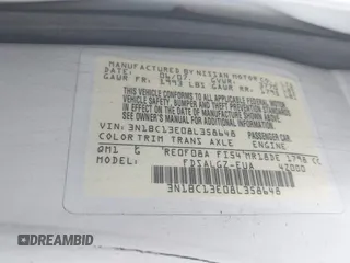 2008 Nissan Versa 1.8 S with VIN 3N1BC13E08L358648, listed as a IAAI auction lot 41773227 with 149,887 mi miles. Bid and sale history available at carsss.com. Image 9.