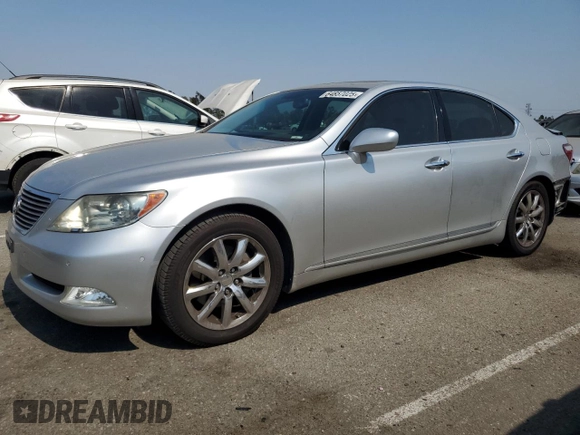 2008 Lexus LS 460 with VIN JTHBL46FX85082710, listed as a Copart auction lot 64857025 with 124,531 mi miles and Salvage title. Bid and sale history available at DreamBid. Image 1.