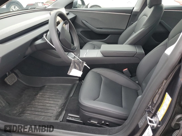 2025 Tesla Model 3 Long Range with VIN 5YJ3E1EA7SF969403, listed as a Copart auction lot 55348185 with 2,613 mi miles and Salvage title. Bid and sale history available at DreamBid. Image 7.