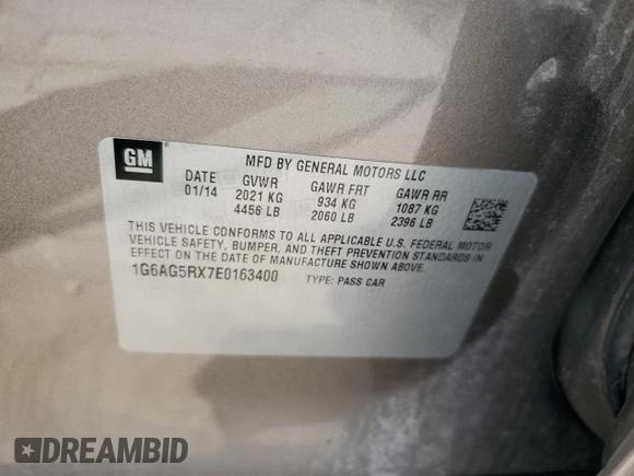 2014 Cadillac ATS Standard AWD with VIN 1G6AG5RX7E0163400, listed as a Copart auction lot 62474225 with 148,932 mi miles and Clean title. Bid and sale history available at DreamBid. Image 13.
