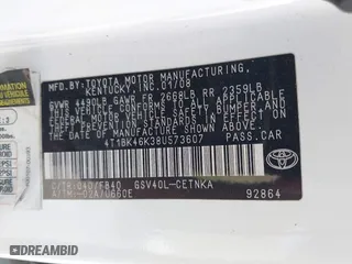 2008 Toyota Camry LE with VIN 4T1BK46K38U573607, listed as a IAAI auction lot 41987661 with 175,444 mi miles. Bid and sale history available at carsss.com. Image 9.