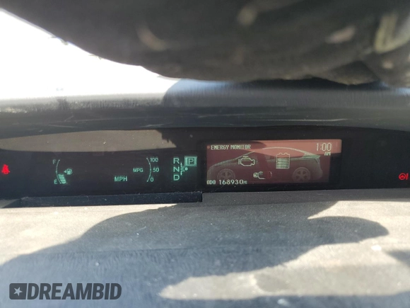 2013 Toyota Prius One with VIN JTDKN3DU4D5587143, listed as a Copart auction lot 60160945 with 168,930 mi miles and Salvage title. Bid and sale history available at DreamBid. Image 9.
