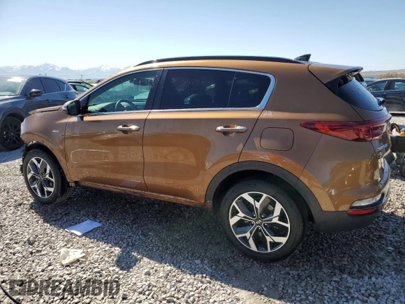 2021 Kia Sportage EX with VIN KNDPNCAC2M7924768, listed as a Copart auction lot 57914625 with 25,798 mi miles and Salvage title. Bid and sale history available at DreamBid. Image 2.