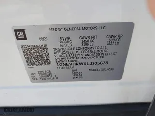 2020 Chevrolet Traverse LT Leather with VIN 1GNEVHKWXLJ305678, listed as a IAAI auction lot 41315764 with 64,323 mi miles. Bid and sale history available at carsss.com. Image 9.