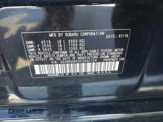 2019 Subaru Legacy with VIN 4S3BNAB60K3002124, listed as a IAAI auction lot 41756463 with 34,940 mi miles. Bid and sale history available at carsss.com. Image 9.