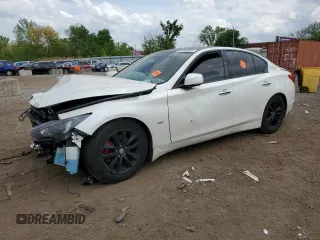 2016 Infiniti Q50 Premium with VIN JN1EV7AR0GM344818, listed as a Copart auction lot 56599705 with 77,907 mi miles and Salvage title. Bid and sale history available at DreamBid. Image 1.