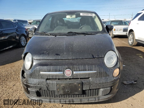 2012 FIAT 500 Pop with VIN 3C3CFFAR7CT365458, listed as a Copart auction lot 42599195 with 89,569 mi miles and Salvage Title. Bid and sale history available at carsss.com. Image 5.