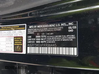 2023 Mercedes-Benz GLS 450 with VIN 4JGFF5KE6PA936445, listed as a IAAI auction lot 42248909 with 51,495 mi miles and . Bid and sale history available at DreamBid. Image 9.