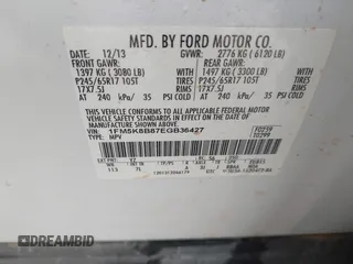 2014 Ford Explorer with VIN 1FM5K8B87EGB36427, listed as a IAAI auction lot 42568797 with 213,922 mi miles and . Bid and sale history available at DreamBid. Image 9.