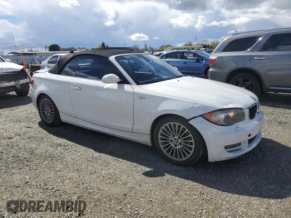 2008 BMW 1 Series 128i with VIN WBAUL73578VE88077, listed as a Copart auction lot 48655115 with 142,931 mi miles and Salvage title. Bid and sale history available at DreamBid. Image 4.
