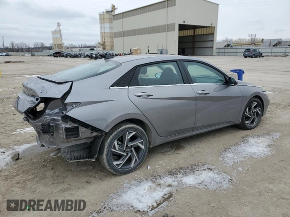 2024 Hyundai Elantra SEL with VIN KMHLS4DG3RU843407, listed as a Copart auction lot 44775405 with 1,904 mi miles and Salvage title. Bid and sale history available at DreamBid. Image 3.