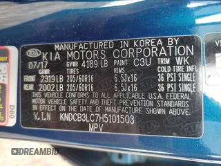 2017 Kia Niro FE with VIN KNDCB3LC7H5101503, listed as a Copart auction lot 43458795 with 217,609 mi miles and Salvage Title. Bid and sale history available at carsss.com. Image 14.