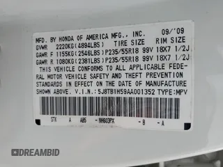 2010 Acura RDX Technology with VIN 5J8TB1H59AA001352, listed as a Copart auction lot 42451895 with 194,717 mi miles and Non Repairable. Bid and sale history available at carsss.com. Image 13.