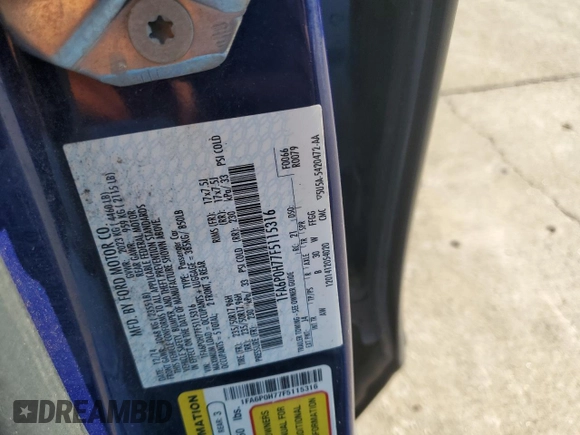 2015 Ford Fusion SE with VIN 1FA6P0H77F5115316, listed as a Copart auction lot 59480225 with 155,767 mi miles and Salvage title. Bid and sale history available at DreamBid. Image 12.