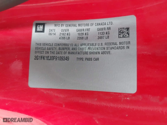 2015 Chevrolet Camaro SS with VIN 2G1FK1EJ0F9109349, listed as a IAAI auction lot 41543180 with 108,277 mi miles. Bid and sale history available at carsss.com. Image 9.