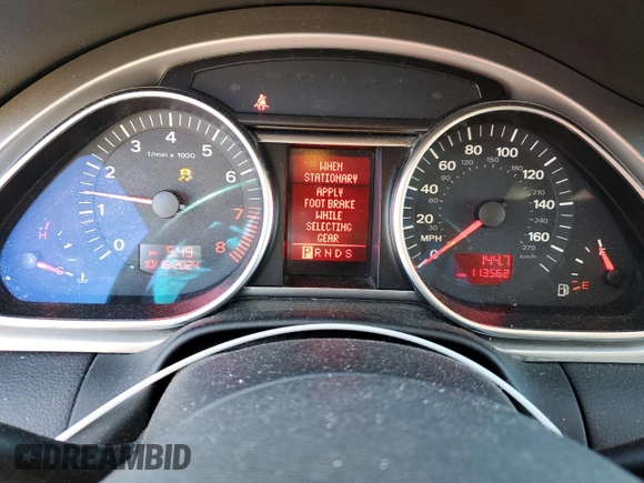 2007 Audi Q7 z VIN WA1AY74L97D078834, wystawiony jako Copart lot #76022894 z przebiegiem 113 562 mil mil oraz Czysty tytuł • Clean title. Historia ofert i sprzedaży dostępna na DreamBid. Obrazek 9.