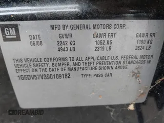 2009 Cadillac CTS RWD w/1SB with VIN 1G6DV57V390109182, listed as a IAAI auction lot 42177968 with Not Provided miles. Bid and sale history available at carsss.com. Image 9.