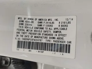 2015 Honda Accord EX-L с VIN 1HGCR6F55FA004767, выставлен на аукционе IAAI как лот 41312588 с пробегом 226 583 миль миль и . История ставок и продаж доступна на DreamBid. Изображение 9.