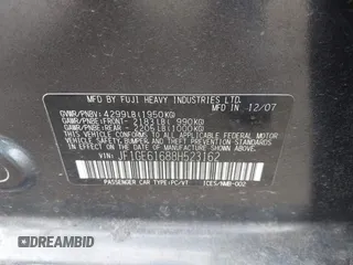 2008 Subaru Impreza i с VIN JF1GE61688H523162, выставлен на аукционе IAAI как лот 41725676 с пробегом 193 005 миль миль и . История ставок и продаж доступна на DreamBid. Изображение 9.