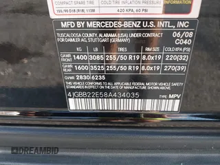 2008 Mercedes-Benz M 320 CDI с VIN 4JGBB22E58A434035, выставлен на аукционе IAAI как лот 42452762 с пробегом 178 960 миль миль и . История ставок и продаж доступна на DreamBid. Изображение 9.