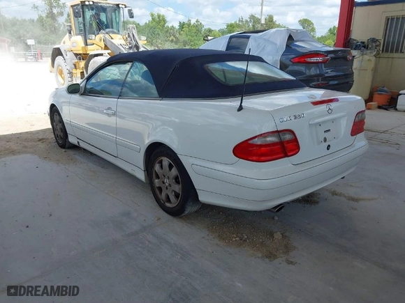 2002 Mercedes-Benz CLK-Class with VIN WDBLK65G72T110575, listed as a IAAI auction lot 41950872 with 171,928 mi miles. Bid and sale history available at carsss.com. Image 3.