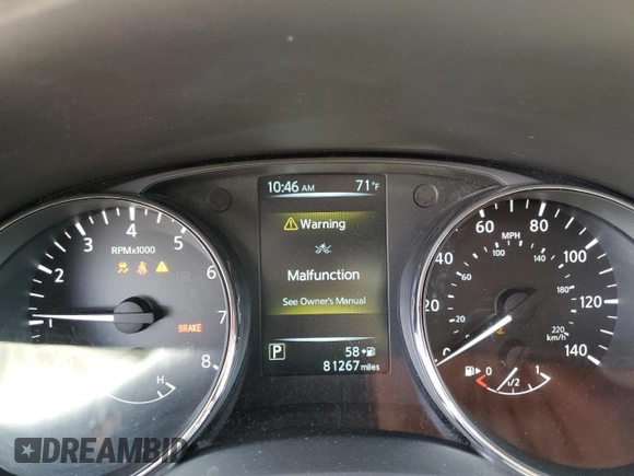 2017 Nissan Rogue SV with VIN 5N1AT2MV0HC762456, listed as a Copart auction lot 57492675 with 81,267 mi miles and Salvage title. Bid and sale history available at DreamBid. Image 9.
