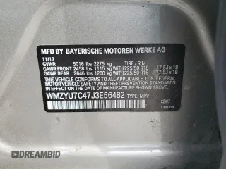 2018 MINI Countryman Cooper S E with VIN WMZYU7C47J3E56482, listed as a Copart auction lot 48877985 with 60,829 mi miles and Salvage Title. Bid and sale history available at carsss.com. Image 12.