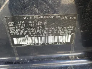 2019 Subaru Impreza Special Sports с VIN 4S3GKAM66K3608507, выставлен на аукционе Copart как лот 55732915 с пробегом 102 335 миль миль и Списание • Salvage title. История ставок и продаж доступна на DreamBid. Изображение 12.