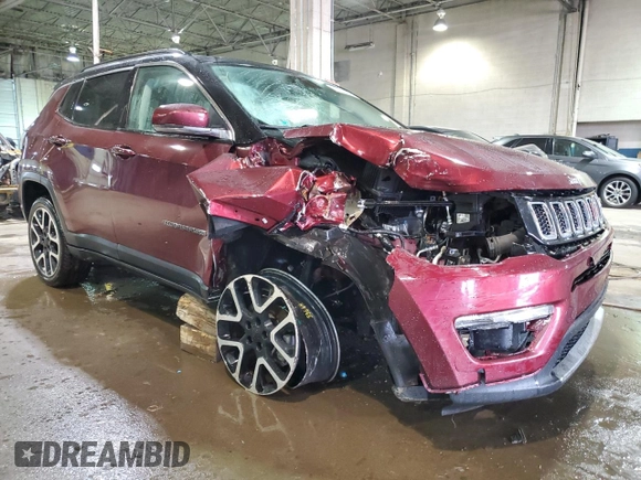 2020 Jeep Compass Limited with VIN 3C4NJDCB6LT167512, listed as a Copart auction lot 48034425 with 50,183 mi miles and Non repairable. Bid and sale history available at DreamBid. Image 4.