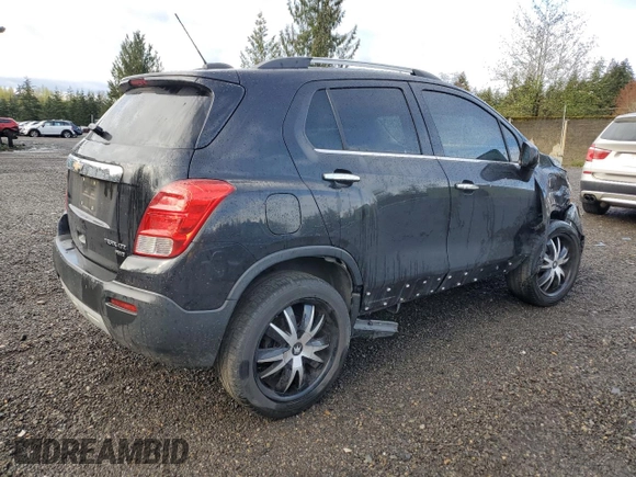 2016 Chevrolet Trax LTZ with VIN KL7CJRSB7GB649707, listed as a Copart auction lot 51951785 with 158,613 mi miles and Salvage Title. Bid and sale history available at carsss.com. Image 3.