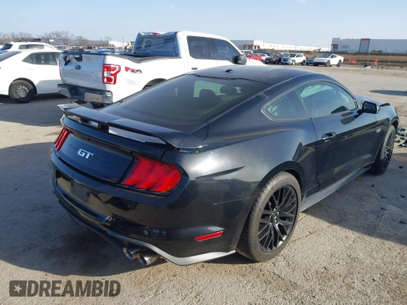 2019 Ford Mustang GT with VIN 1FA6P8CFXK5201985, listed as a IAAI auction lot 41740987 with 77,500 mi miles. Bid and sale history available at carsss.com. Image 4.