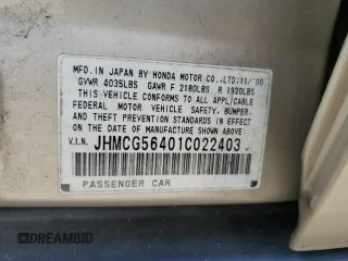 2001 Honda Accord LX z VIN JHMCG56401C022403, wystawiony jako Copart lot #60021165 z przebiegiem 119 114 mil mil oraz Szkoda całkowita • Salvage title. Historia ofert i sprzedaży dostępna na DreamBid. Obrazek 13.