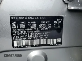 2016 Honda HR-V EX-L w/Navi with VIN 3CZRU6H75GM726387, listed as a Copart auction lot 50386725 with 61,916 mi miles and Salvage Title. Bid and sale history available at carsss.com. Image 13.
