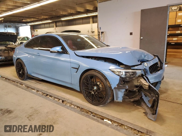 2018 BMW M4 with VIN WBS4Y9C56JAC86367, listed as a Copart auction lot 54995374 with 85,280 mi miles and Salvage Title. Bid and sale history available at carsss.com. Image 4.