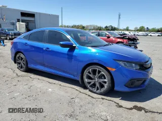 2019 Honda Civic Sport with VIN 19XFC2F86KE038109, listed as a Copart auction lot 53722175 with 89,615 mi miles and Salvage Title. Bid and sale history available at DreamBid. Image 4.