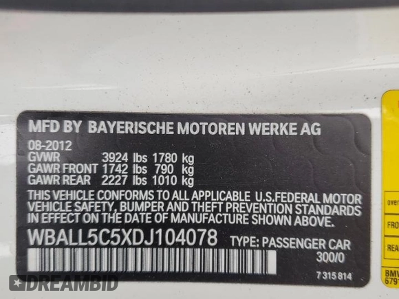 2013 BMW Z4 sDrive28i with VIN WBALL5C5XDJ104078, listed as a Copart auction lot 76118864 with 103,587 mi miles and Salvage Title. Bid and sale history available at carsss.com. Image 12.