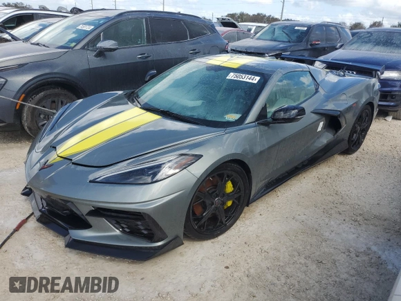 2022 Chevrolet Corvette 3LT with VIN 1G1YC3D49N5106278, listed as a Copart auction lot 75053144 with 0 mi miles and Salvage Title. Bid and sale history available at carsss.com. Image 1.