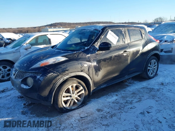 2013 Nissan Juke S with VIN JN8AF5MR8DT209858, listed as a IAAI auction lot 41341442 with 125,367 mi miles. Bid and sale history available at carsss.com. Image 2.