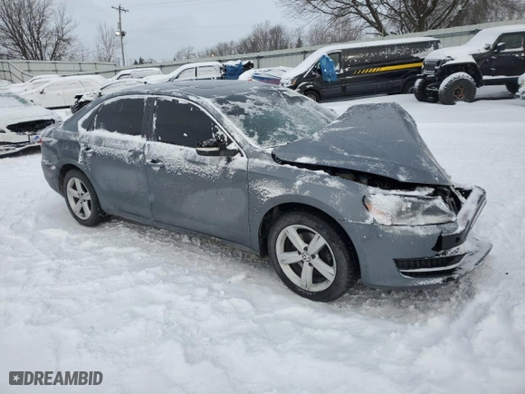 2013 Volkswagen Passat TDI SE w/Sunroof with VIN 1VWBN7A37DC113554, listed as a Copart auction lot 45937395 with 0 mi miles and Non Repairable. Bid and sale history available at carsss.com. Image 4.
