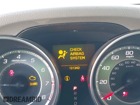2013 Acura MDX Tech Pkg with VIN 2HNYD2H31DH503727, listed as a IAAI auction lot 41997136 with 121,242 mi miles. Bid and sale history available at carsss.com. Image 15.