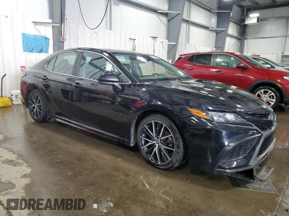 2021 Toyota Camry SE Nightshade with VIN 4T1G11AKXMU465459, listed as a Copart auction lot 43991835 with 0 mi miles and Non Repairable. Bid and sale history available at carsss.com. Image 4.