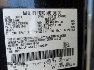 2014 Ford Expedition Limited z VIN 1FMJU1K55EEF00927, wystawiony jako Copart lot #59797145 z przebiegiem 126 292 mil mil oraz Szkoda całkowita • Salvage title. Historia ofert i sprzedaży dostępna na DreamBid. Obrazek 13.