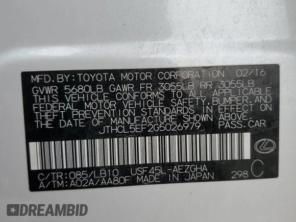 2016 Lexus LS 460 z VIN JTHCL5EF2G5026979, wystawiony jako Copart lot #50082125 z przebiegiem 99 336 mil mil oraz Szkoda całkowita • Salvage title. Historia ofert i sprzedaży dostępna na DreamBid. Obrazek 12.