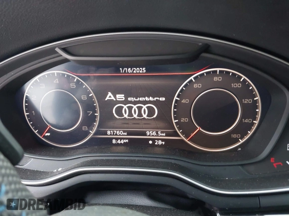 2019 Audi A5 Sportback Prestige with VIN WAUFNCF5XKA071183, listed as a IAAI auction lot 41336991 with 81,760 mi miles. Bid and sale history available at carsss.com. Image 7.
